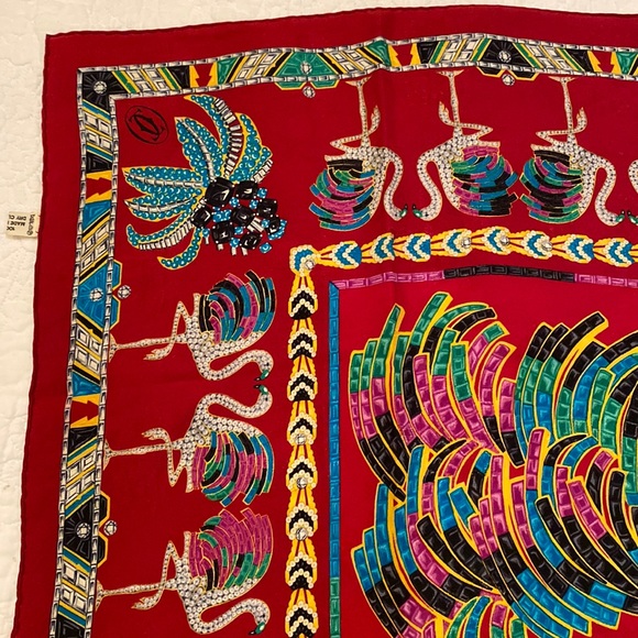 Cartier must de Cartier Paris silk scarf swan - Picture 8 of 15